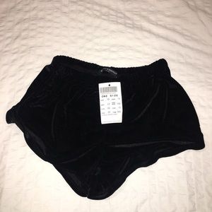 Brandy Melville Black Velvet Shorts